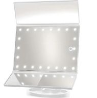 Tridelno ogledalo z osvetlitvijo LED Dot, belo