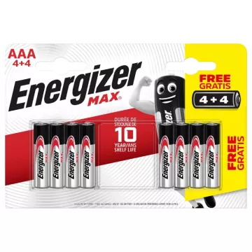 Mikro baterije MAX - 8x AAA - 4 + 4 brezplačno - Energizer